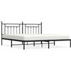 vidaXL Struttura letto con testiera in metallo nero 200x200 cm