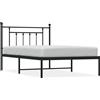 vidaXL Struttura letto con testiera in metallo nero 100x200 cm