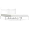 vidaXL Struttura letto con testiera in metallo bianco 180x200 cm