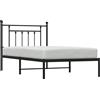 vidaXL Struttura letto con testiera in metallo nero 100x190 cm