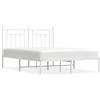 vidaXL Struttura letto con testiera in metallo bianco 140x200 cm