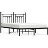 vidaXL Struttura letto con testiera in metallo nero 140x200 cm