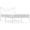 vidaXL Struttura letto con testiera in metallo bianco 107x203 cm