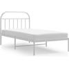vidaXL Struttura letto con testiera in metallo bianco 100x190 cm