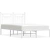 vidaXL Struttura letto con testiera in metallo bianco 120x190 cm