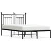 vidaXL Struttura letto con testiera in metallo nero 120x190 cm