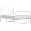 vidaXL Struttura letto con testiera e pediera in metallo bianco 100x190 cm
