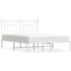 vidaXL Struttura letto con testiera in metallo bianco 140x190 cm
