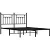 vidaXL Struttura letto con testiera in metallo nero 140x190 cm