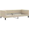 vidaXL Letto da giorno crema 100x200 cm tessuto