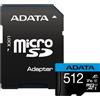 ADATA Scheda ADATA MICROSDHC 512 GB UHS-I CL10 100/20 MB/s con 1 adattatore.