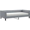 vidaXL Divano letto con materasso Grigio chiaro 100x200 cm Tessuto