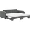 vidaXL Divano letto estraibile con materasso Grigio scuro 80x200 cm Tessuto