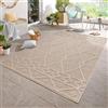 Carpetsale24 Tappeto Interno Esterno Stile Boho Scandinavo Monocolore Effetto Alto Basso Impermeabile Soggiorno Terrazza, Dimensioni: 140x200 cm