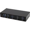 EXSYS EX-11234HMS Hub di interfaccia USB 3.2 Gen 1 (3.1 Gen 1) Tipo-B 5000 Mbps Nero (EX-11234HMS)