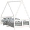 vidaXL Lettino bianco 80x160 cm in legno di pino massiccio