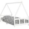 vidaXL Letto per bambini bianco 90x200 cm in legno di pino massiccio