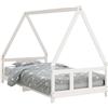 vidaXL Letto per bambini bianco 90x190 cm in legno di pino massiccio