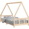 vidaXL Letto per bambini 90x190 cm in legno di pino massiccio