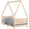 vidaXL Letto per bambini 80x160 cm in legno di pino massiccio