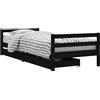 vidaXL Letto per bambini con cassetti nero 80x200 cm in legno di pino massiccio