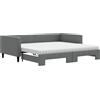 vidaXL Divano letto estraibile con materasso Grigio scuro 100x200 cm Tessuto