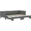 vidaXL Letto da giorno allungabile grigio scuro 90x200 cm in tessuto