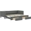 vidaXL Letto da giorno allungabile con cassetti grigio scuro 90x200 cm in tessuto