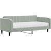vidaXL Divano letto con materasso Grigio chiaro 100x200 cm Velluto