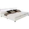 Home Deluxe - Letto LED NUBE - Bianco, 270 x 200 cm - incl. rete a doghe e cassetti I Letto imbottito Letto di design incl. illuminazione