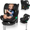 Lionelo Seggiolino Lionelo Braam I-Size ruotabile a 360° per bambini da 0 a 36 kg, base d'appoggio ISOFIX+, installazione in senso longitudinale e trasversale