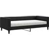 vidaXL Divano letto con materasso Nero 100x200 cm Tessuto