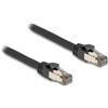 Delock - Cavo di rete - da RJ-45 (M) a RJ-45 (M) - 15,0 m - 7,3 mm - U/FTP - CAT 6a - senza ganci - Nero (80245)