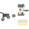PawHut Parete da arrampicata per gatti PawHut, 4 pezzi, set per arrampicata, parete da arrampicata per gatti, grigio