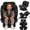 Lionelo Seggiolino auto Lionelo Bastiaan i-Size dalla nascita a 12 anni, da 0 kg a 36 kg, i-Size, Isofix + Top Tether - Nero