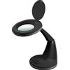 Goobay 65578 Lampada d'ingrandimento a stativo a LED, 6 W, nero, 1,3 m - 450 lm, lente di vetro da 100 mm, ingrandimento 1,75x, 3 diottrie