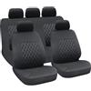 LAMPA Set coprisedili auto Lampa Hive nero/grigio completo di 5 copripoggiatesta