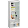 Relaxdays Armadietto per medicinali Relaxdays, ante in vetro, con serratura, 5 scomparti, L x P x A 65 x 27 x 12 cm, per medicinali, armadietto da parete, bianco