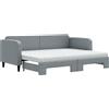 vidaXL Divano letto estraibile con materasso Grigio chiaro 80x200 cm Tessuto