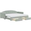 vidaXL Letto da giorno allungabile con cassetti grigio chiaro 90x190 cm velluto