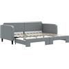 vidaXL Divano letto estraibile Grigio chiaro 90x200 cm Tessuto
