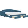 vidaXL Letto da giorno allungabile con cassetti blu 100x200 cm in velluto