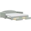 vidaXL Letto da giorno allungabile con cassetti grigio chiaro 100x200 cm in velluto