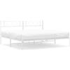 vidaXL Struttura letto con testiera in metallo bianco 193x203 cm