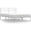 vidaXL Struttura letto con testiera in metallo bianco 140x190 cm