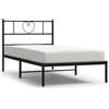 vidaXL Struttura letto con testiera in metallo nero 100x200 cm