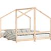 vidaXL Letto per bambini 2x(90x190) cm in legno di pino massiccio