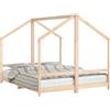 vidaXL Letto per bambini 2x(80x200) cm in legno di pino massiccio