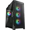 COUGAR DUOFACE PRO RGB, Midi Tower, senza alimentatore, USB/audio, ATX, 1x USB-C 3.1, 2x USB 3.0, 1x USB 2.0, nero