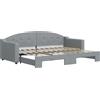 vidaXL Divano letto estraibile Grigio chiaro 80x200 cm Tessuto